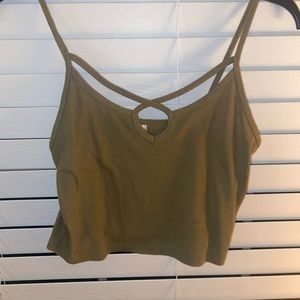 A olive green tank top/crop top size M stretchy and soft. Worn twice.